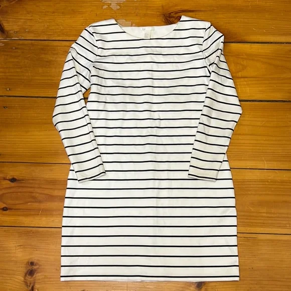 H&M | Dresses | Long Sleeve Crew Neck Striped Dress Hm | Poshmark